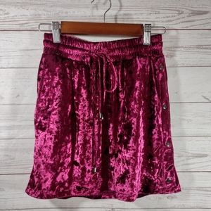 LF BSBW Burgundy Crushed Velvet skirt